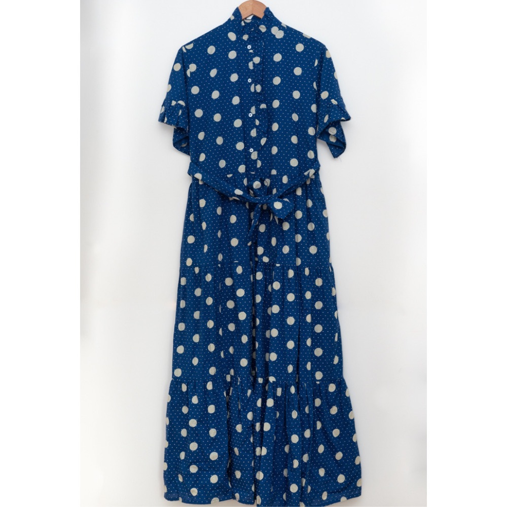 Mille Victoria Blue Polka Dot Dress